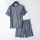 Modal Summer Pajamas Men's Thin Homewear Suit Iron Gray