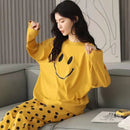 Pajamas Set Women Polka dot smiley