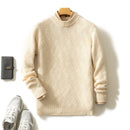 Thick Round Neck Men's Pure Wool Sweater