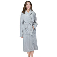 lapel bathrobe women robe grey L