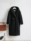 Teddy bear cashmere coat women Black