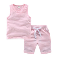 Children's Lounge Vest and Short Pink