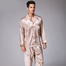 Men's Long Sleeve Pants Pajamas Set Camel