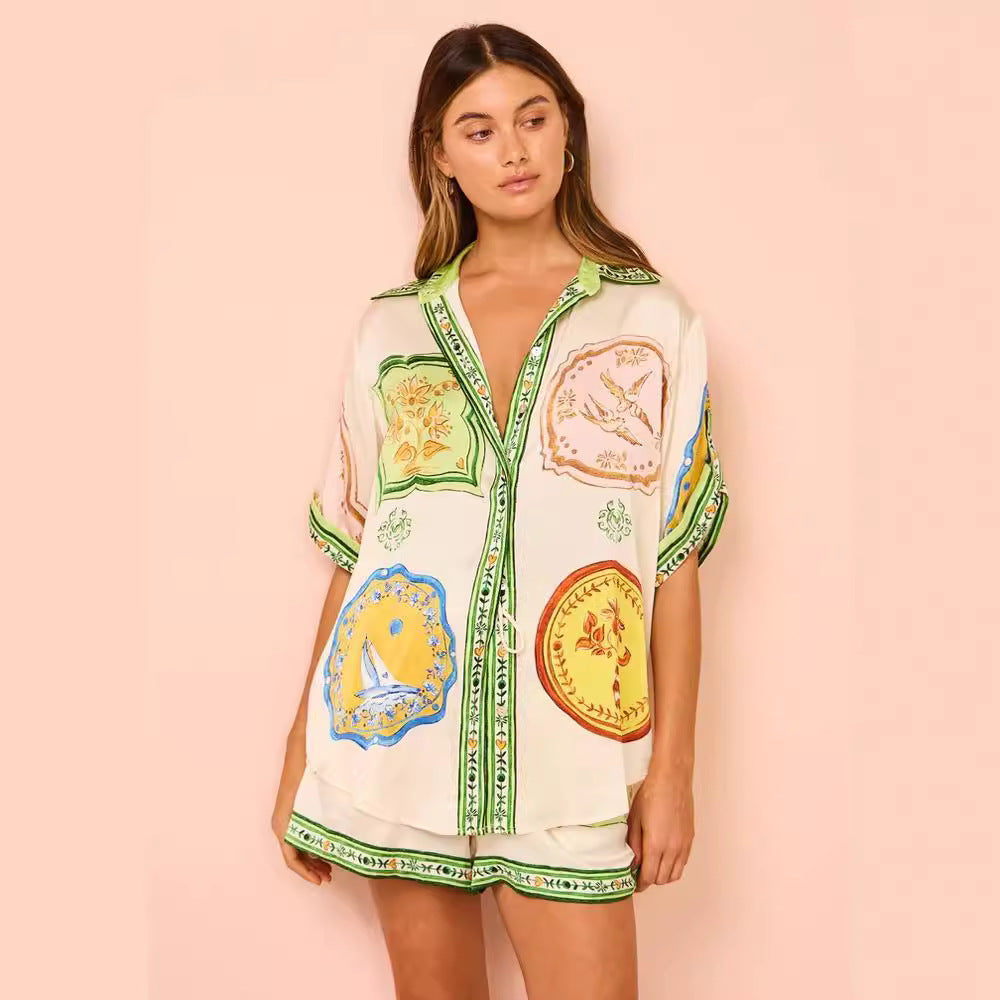 Women's Loose Fashion Printed Pyjamas Suit