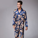 Men's Long Sleeve Pants Pajamas Set Sapphire