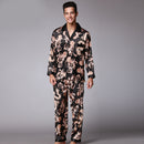 Men's Long Sleeve Pants Pajamas Set Black