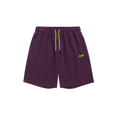 Neon drawstring stretch shorts Purple