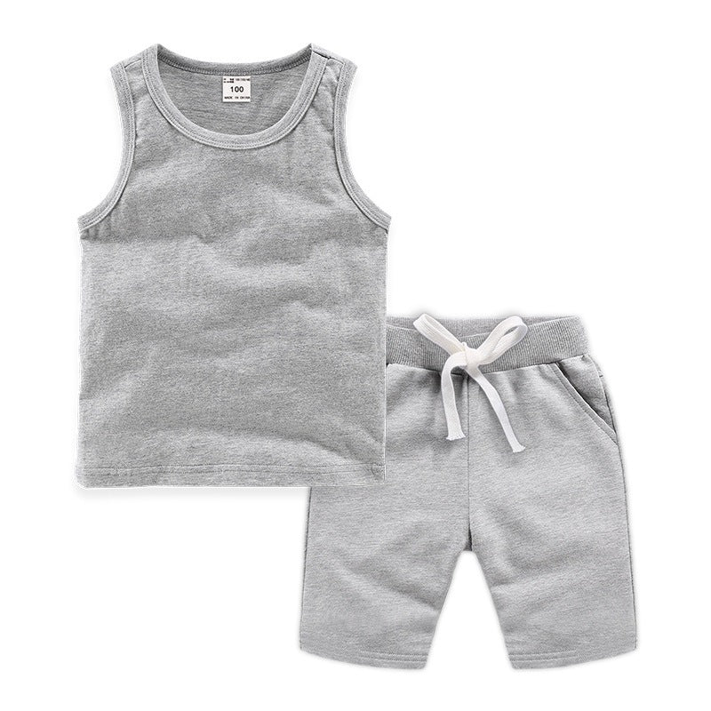 Children's Lounge Vest and Short Grey