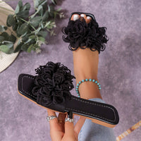 Fashion Flower Flat Slippers For Women