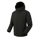 Men's Winter SoftShell Tactical Waterproof Hoodie Black Jacket 5XL 115-125kgs