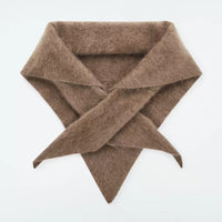 Brushed Cashmere Triangle Scarf Gray Brown