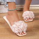 Fashion Flower Flat Slippers For Women