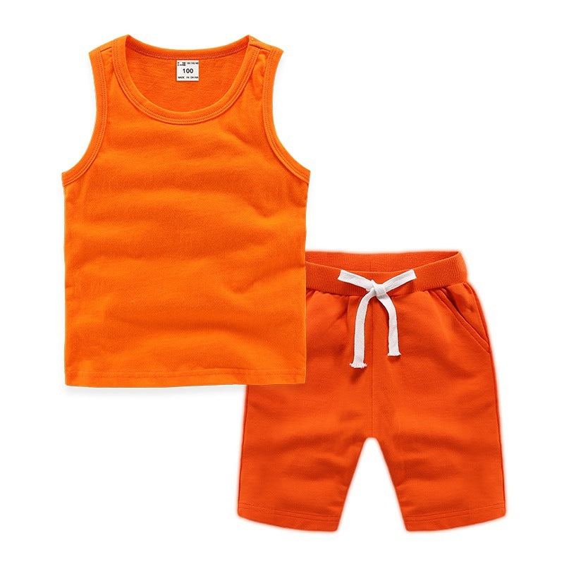 Children's Lounge Vest and Short Orange