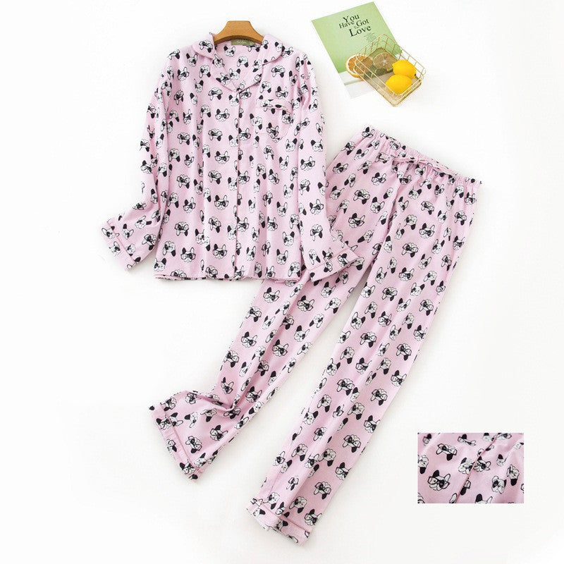 Women's Long Sleeve And Pants Loungewear Set For Women Glasses Dog 2XL