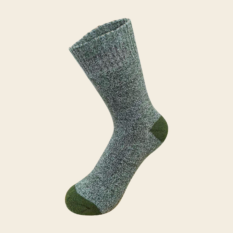 Warm Fleece-lined Thickened Wool Socks Army Green Free Size