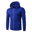 Long Sleeve Jacket Hoodie - Zipper Closure blue 4XL