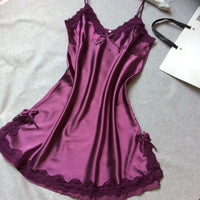 Silk Sling Lingerie Sleepwear Dark purple