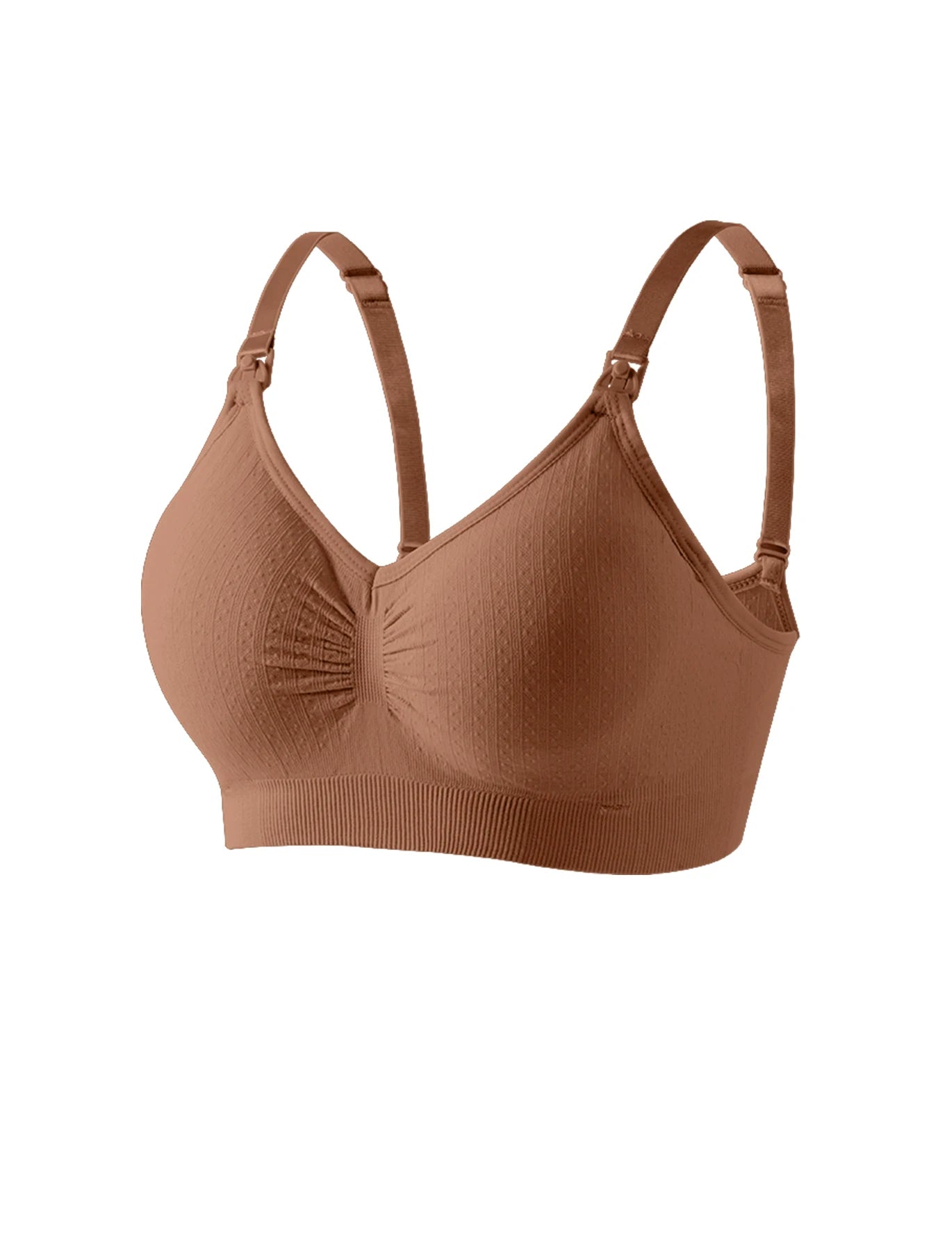 High Quality Single Handed Front Buckle Nursing Bra L DarkCoffee