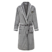 Flannel Robe Kimono Bathrobe Gown Gray 4 L