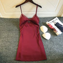 Luxury Silk Sleepwear For Women Wine Red