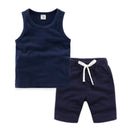 Children's Lounge Vest and Short Navy Blue