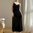 Women's Slim Acetate Suspender Dress Black