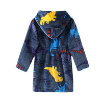 Children Hooded Flannel Bathrobe