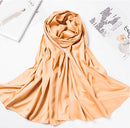 Monochrome matte satin headscarf Light orange 180x70cm