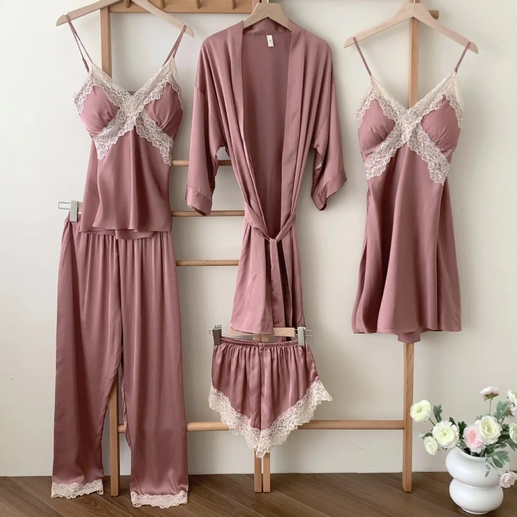 5PCS Lady Pajamas Set