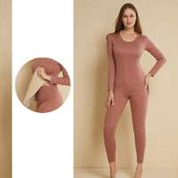 Cashmere Thermal Underwear Suit Womens bean paste