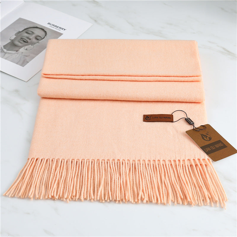 Women's Fashion Scarf Imitation Cashmere FYR330 12 Blood Teeth 190x68cm With Tassels