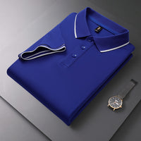 Men's Polo Shirt Lapel T-shirt Summer Short Sleeve Sapphire Blue