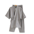 Men's kimono pajamas - cotton double gauze loose pajamas