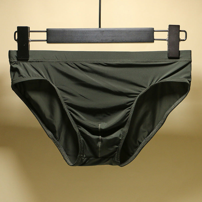 Men's Ice Silk Underwear Nylon Silk Smooth Green