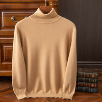 Men's Casual Turtleneck Sweater Keep Warm Khaki