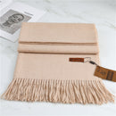 Women's Fashion Scarf Imitation Cashmere FYR330 11 M Camel 190x68cm With Tassels