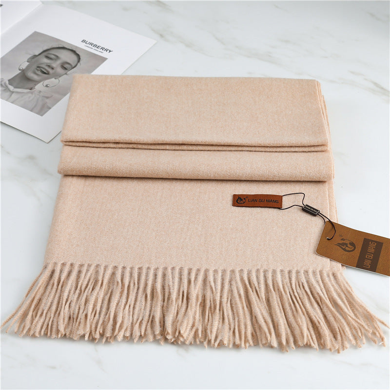 Women's Fashion Scarf Imitation Cashmere FYR330 11 M Camel 190x68cm With Tassels