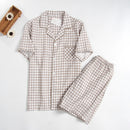 Men's Pajamas Double Gauze Home Service Suit Coffee