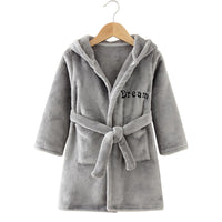 Children Hooded Flannel Bathrobe EF50E0 Size 140(9-10 Years)