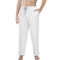 Casual Pants Cotton Solid Color Pyjamas White