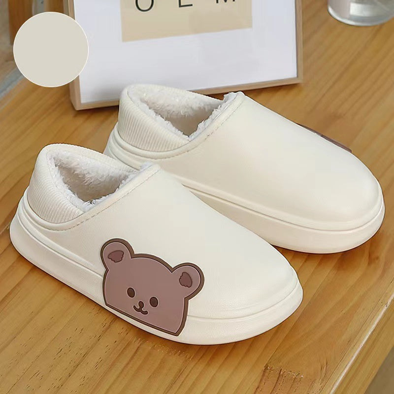 Bear Fluffy Slippers Winter House Shoes