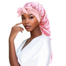 Women Bonnet Satin- Long Tail Pink