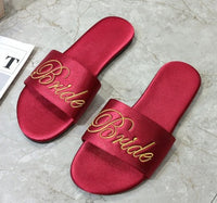 Satin red slippers