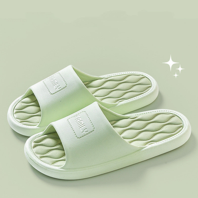 New Wave Pattern Design Slippers Indoor Fashion Green