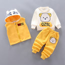 Children's Pyjamas Three Piece Set Bear Set Yellow