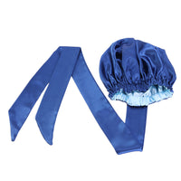 Double satin turban hat Navy Blue