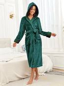 Facecloth colorful hooded robe green M