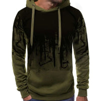 Gradient Print Men's Hoodie army green XXL