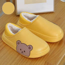 Bear Fluffy Slippers Winter House Shoes Yellow