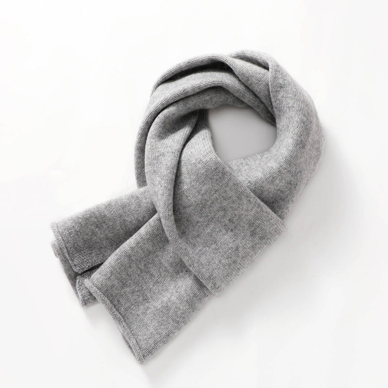 Cashmere Scarf - Wool Light Gray 150x26